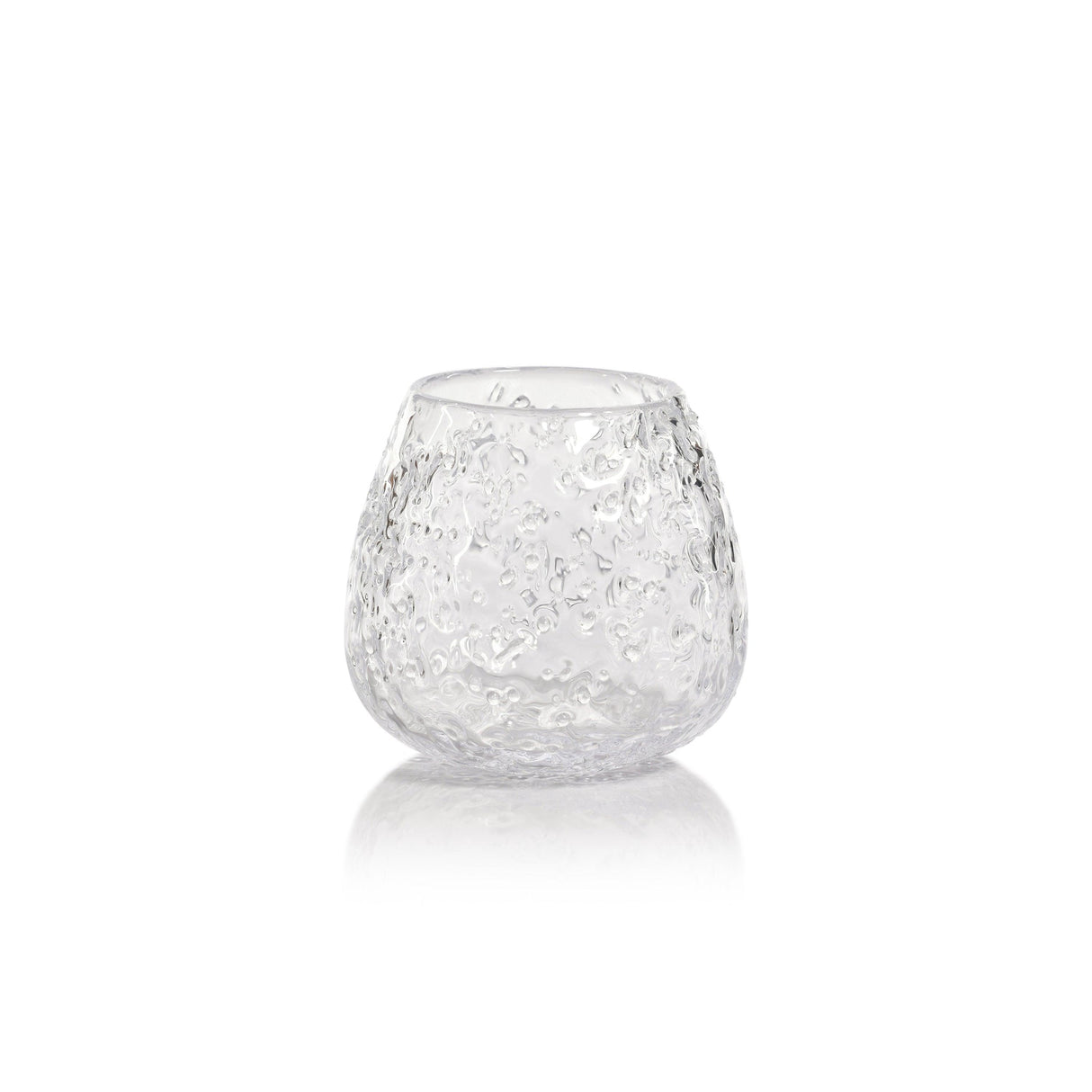 Zodax Clear Elodie Glass Vase/Candle Holder w/ Glass Chips