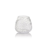Zodax Clear Elodie Glass Vase/Candle Holder w/ Glass Chips