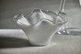 Zodax White Vellerti 9.25 Tall Wave Glass Bowl