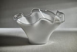 Zodax White Vellerti 9.25 Tall Wave Glass Bowl
