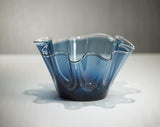 Zodax Blue Vellerti 6"Tall Wave Glass Bowl