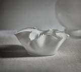 Zodax White Vellerti 6"Tall Wave Glass Bowl