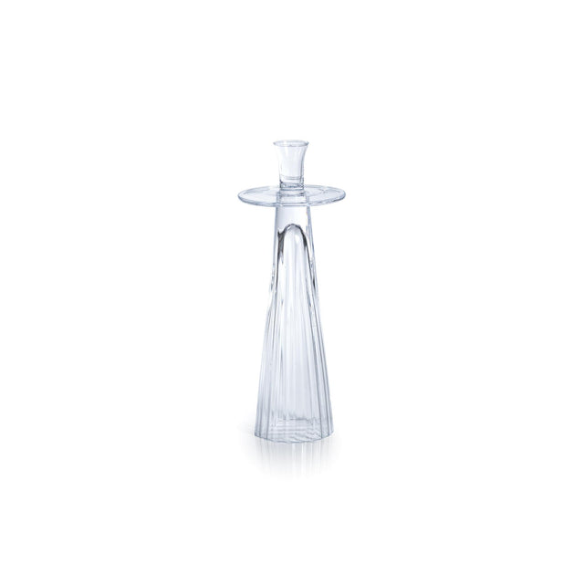 Zodax Small Oslob Tall Ribbed Glass Taper Holder