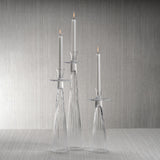 Zodax Small Oslob Tall Ribbed Glass Taper Holder