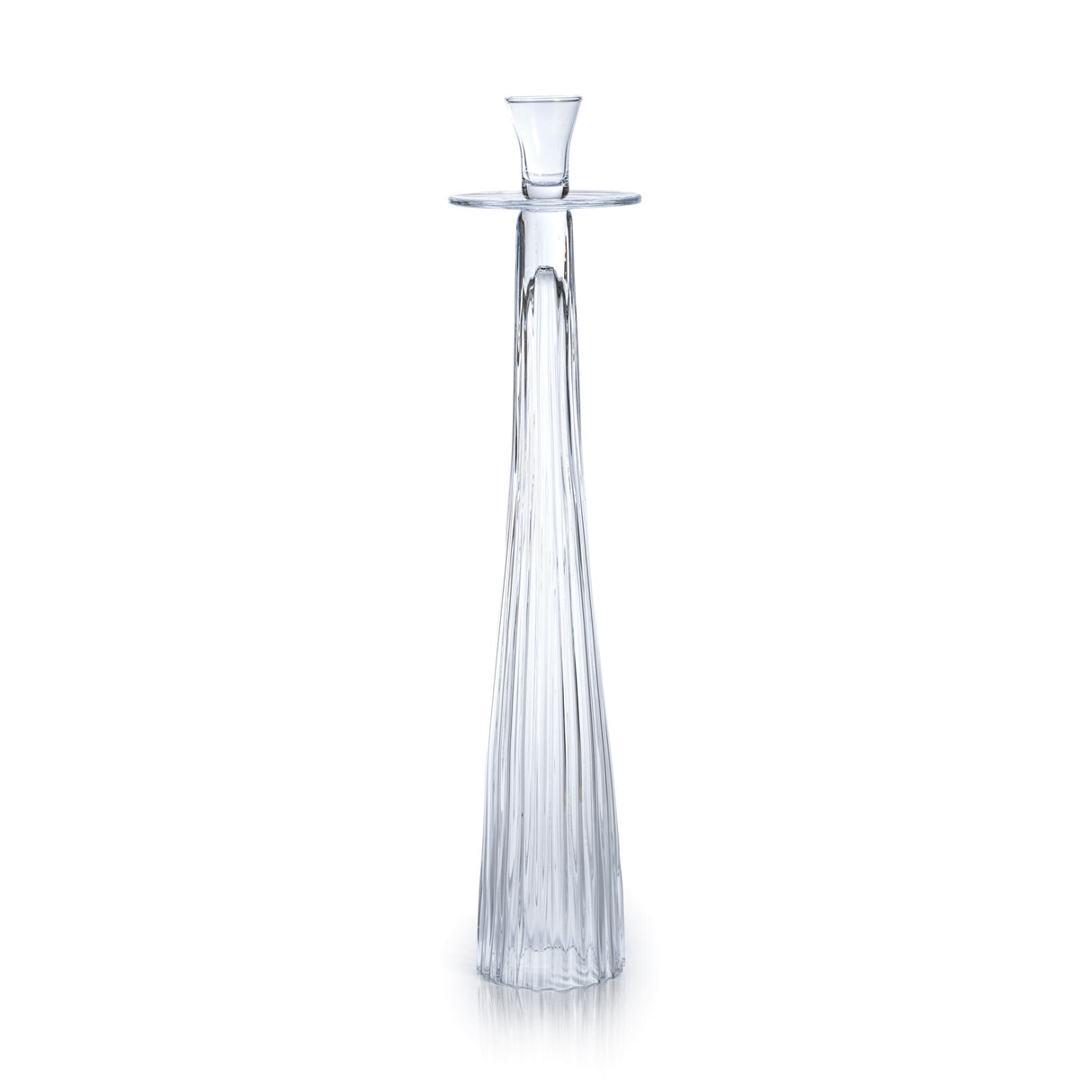 Zodax Large Oslob Tall Ribbed Glass Taper Holder