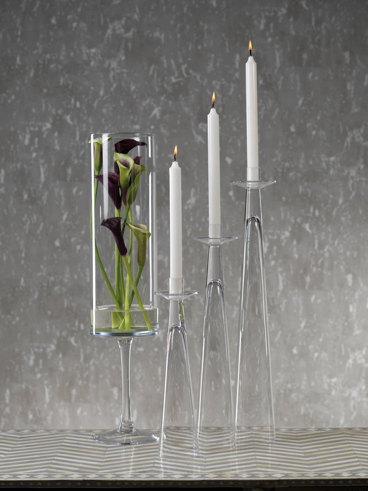 Zodax Small Alina Glass Taper Candle Holder