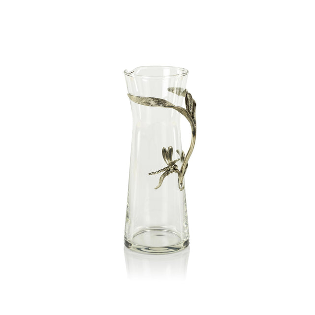 Zodax Dragonfly on Stalk Pewter & Glass Pitcher