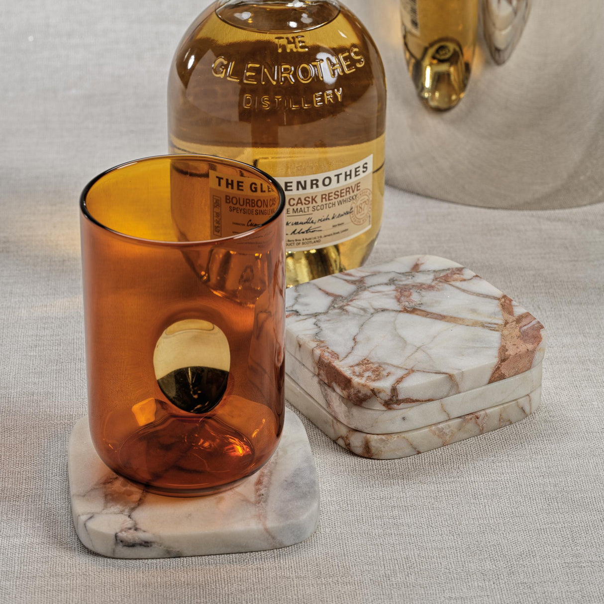 Zodax Rezi Verona Matte Marble Coasters, Set of 4