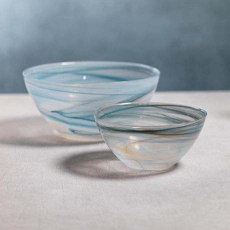 Zodax Lagoon 4-Inch Tall Alabaster Glass Bowls, Set of 4