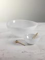 Zodax Monte Carlo Large White Alabaster Glass Bowls, Set of 2