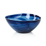 Zodax Monte Carlo Large Indigo Alabaster Glass Bowls, Set of 2