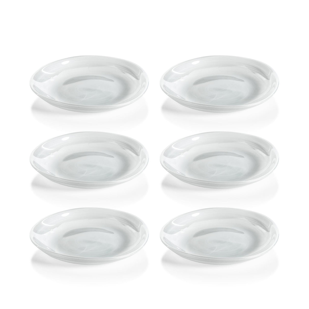 Zodax 6.75" Reneta Alabaster Glass Plates, Set of 6