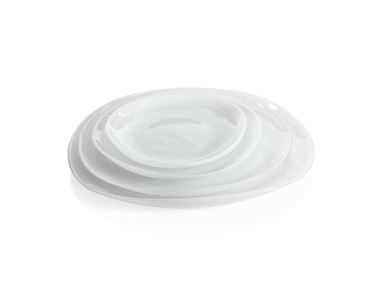 Zodax 6.75" Reneta Alabaster Glass Plates, Set of 6