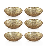 Zodax Nova 7" Braided Gold Glass Bowls, Set of 6