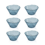 Zodax Axel Icy Sapphire Tapered Glass Serving Bowls, Set of 6