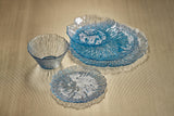 Zodax Axel Icy Sapphire Freeform Glass Serving Bowls, Set of 6