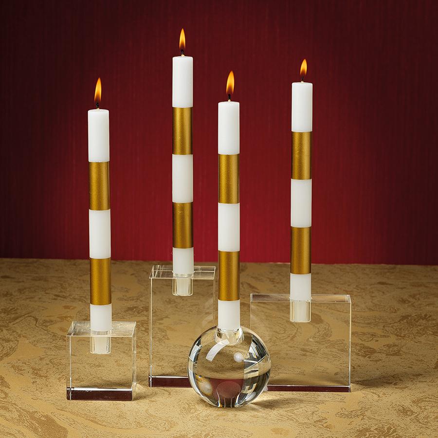 Zodax Gold 6-Piece Modern & Festive Formal Candle Set, Pack of 2