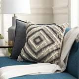 Surya Faroe FAO-006 Black Cream 18"H x 18"W Pillow Cover