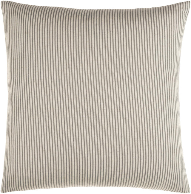 Surya Skinny Stripe SSP-001 Charcoal Light Beige 20"H x 20"W Pillow Cover