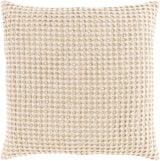Surya Waffle WFL-006 Tan 18"H x 18"W Pillow Cover