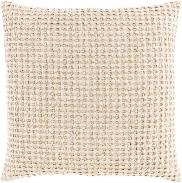 Surya Waffle WFL-006 Tan 18"H x 18"W Pillow Cover