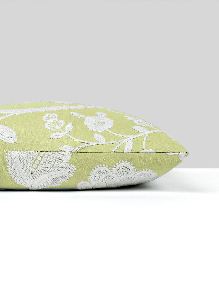 Scalamandre Kensington Embroidery 22 X 22 - Celery Decorative Pillow
