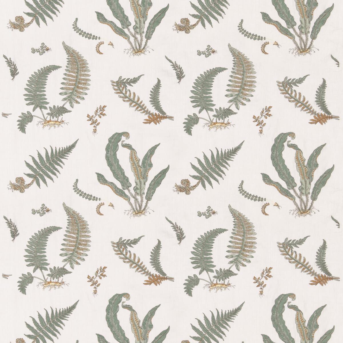 G P & J Baker FERNS EMBROIDERY VERDIGRIS Fabric