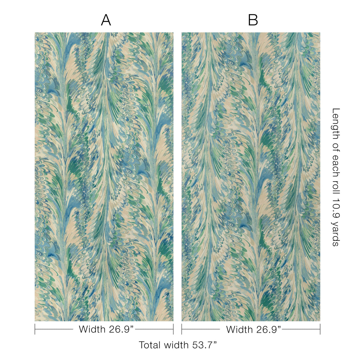 Lee Jofa TAPLOW PAPER MARINE/SAND Wallpaper