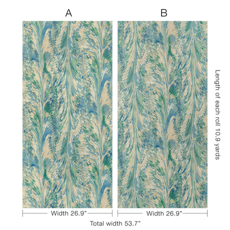 Lee Jofa TAPLOW PAPER MARINE/SAND Wallpaper