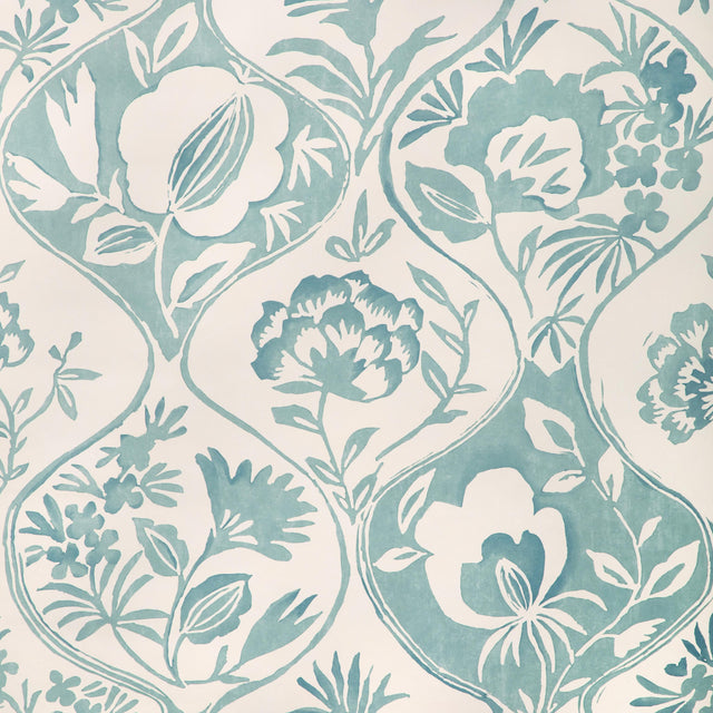 Lee Jofa CALATHEA PAPER AQUA Wallpaper