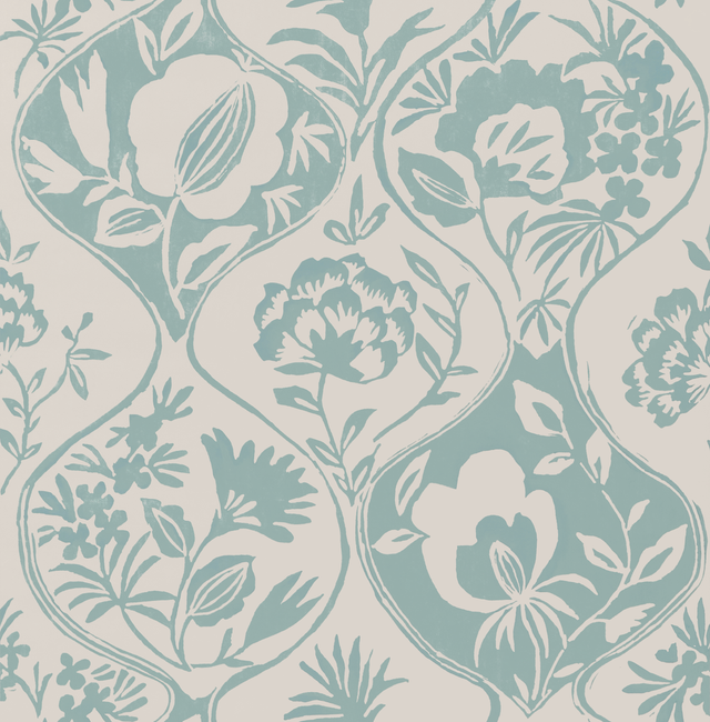 Lee Jofa CALATHEA PAPER AQUA Wallpaper