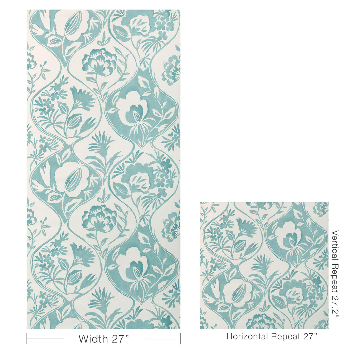 Lee Jofa CALATHEA PAPER AQUA Wallpaper