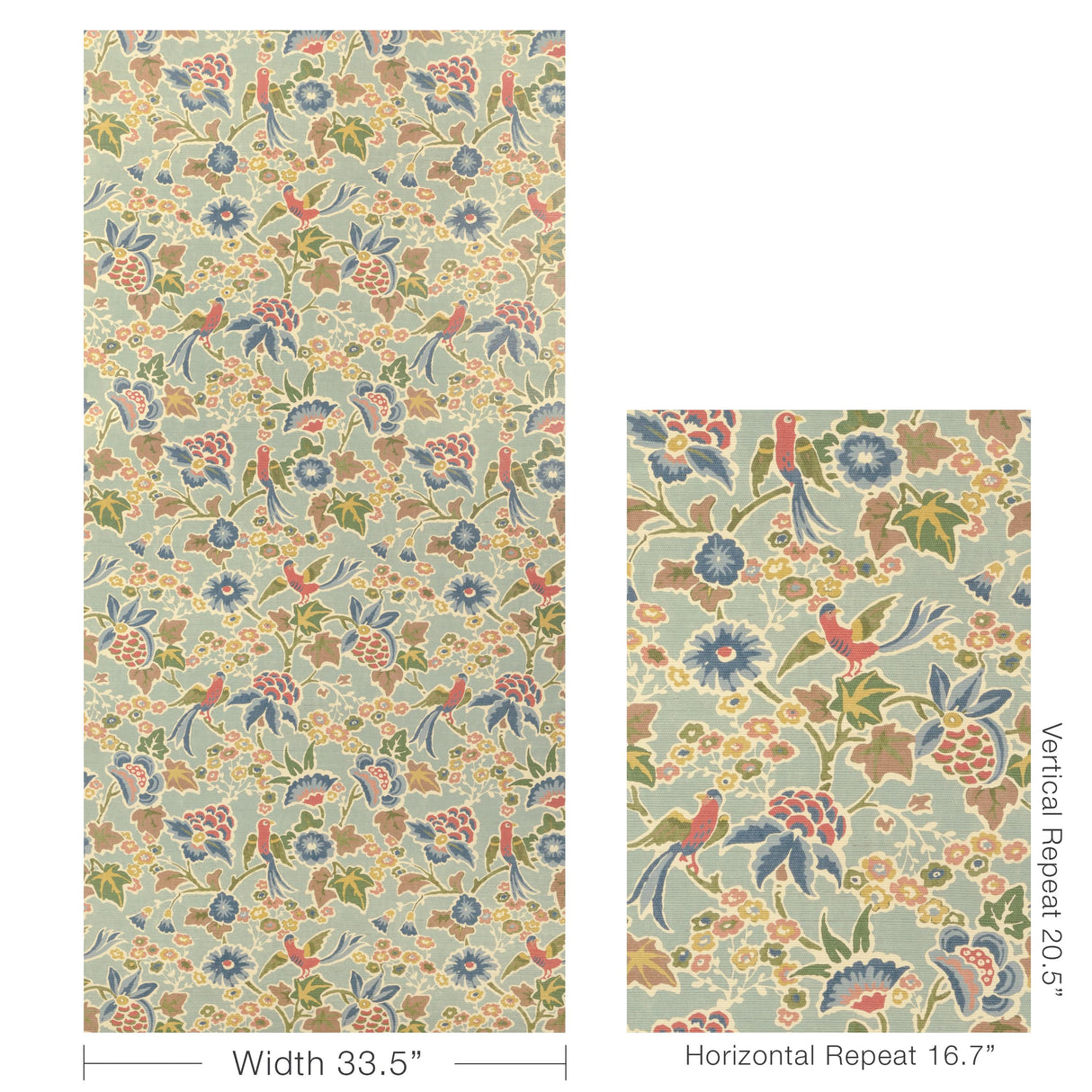 Lee Jofa POSY PAPER AQUA/IVY Wallpaper