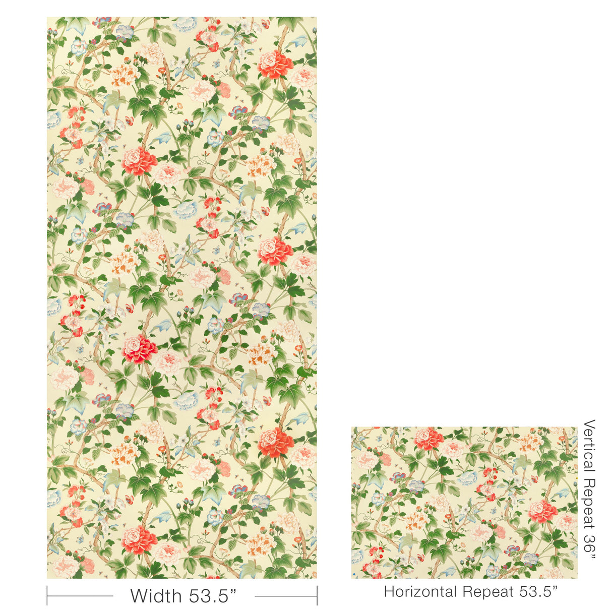 Lee Jofa GARDENIA PAPER RED/GREEN Wallpaper