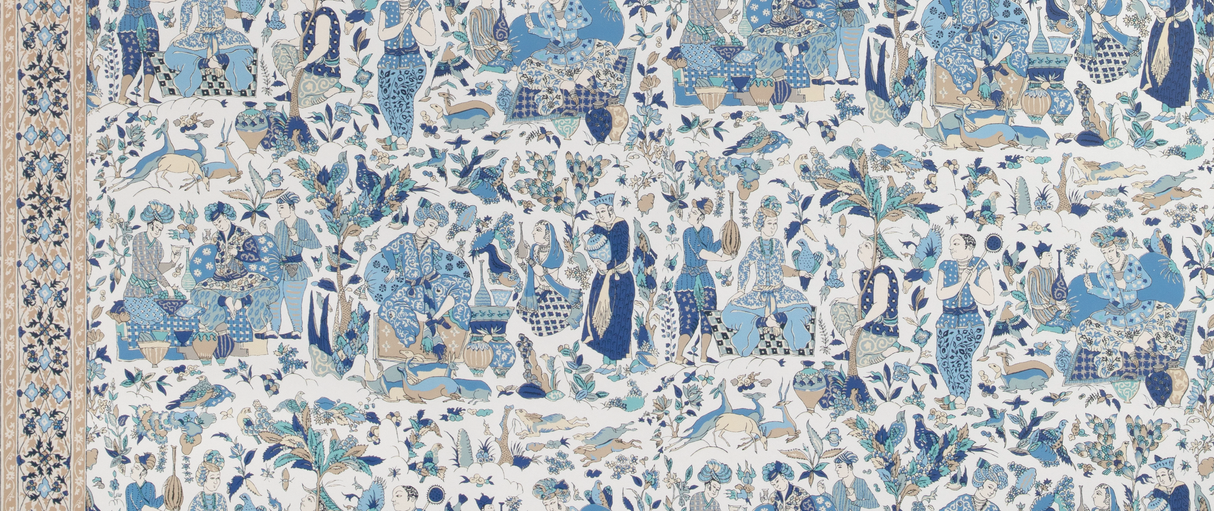 Brunschwig & Fils SHALIMAR BLUE/SAND Wallpaper