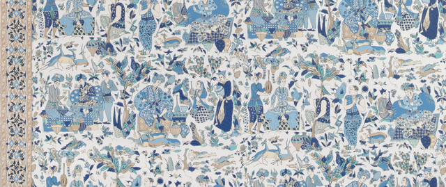 Brunschwig & Fils SHALIMAR BLUE/SAND Wallpaper