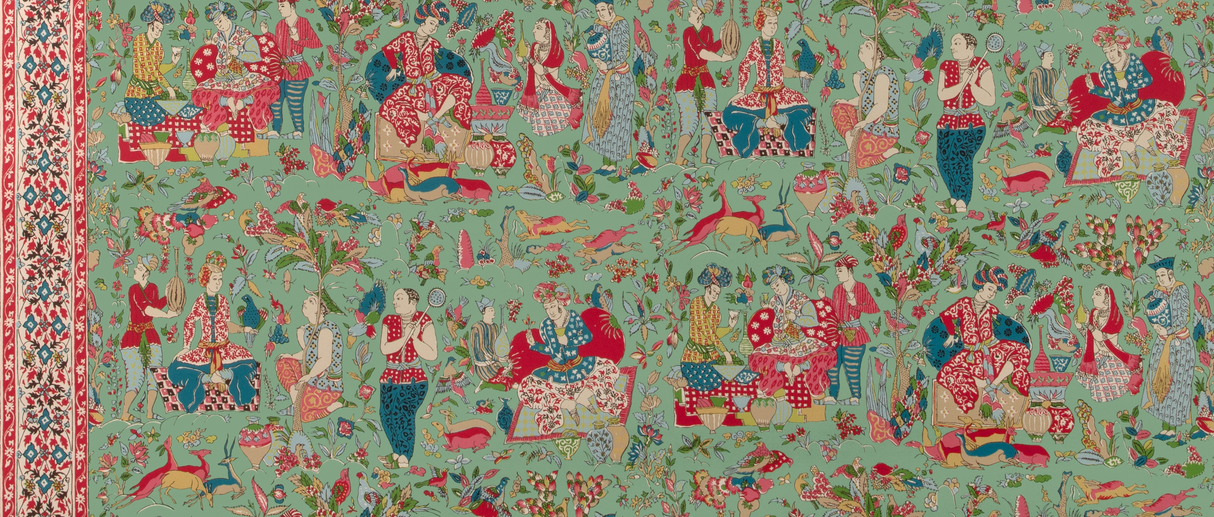 Brunschwig & Fils SHALIMAR JADE/ROSE Wallpaper