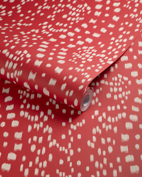 Brunschwig & Fils LES TOUCHES REVERSE RED Wallpaper