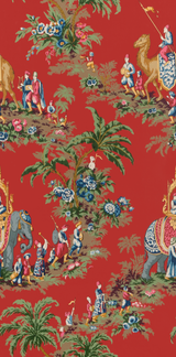 Brunschwig & Fils BEAUPORT PROMENADE RED Wallpaper