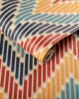 Brunschwig & Fils CASCADE RED/BLUE Wallpaper