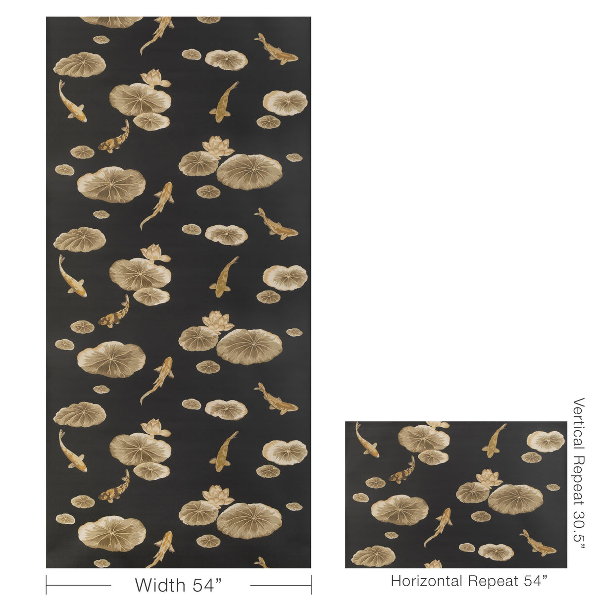 Kravet LOTUS POND WP NOIR Wallpaper