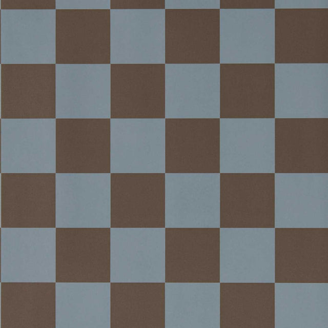 Harlequin Blenets Check Atlantic/Chocolate Wallpaper