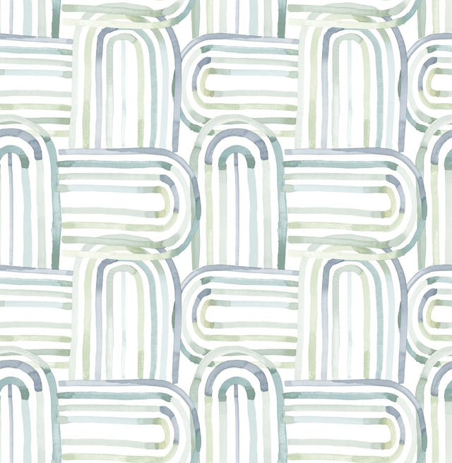 A-Street Prints Abstract Teal Wallpaper