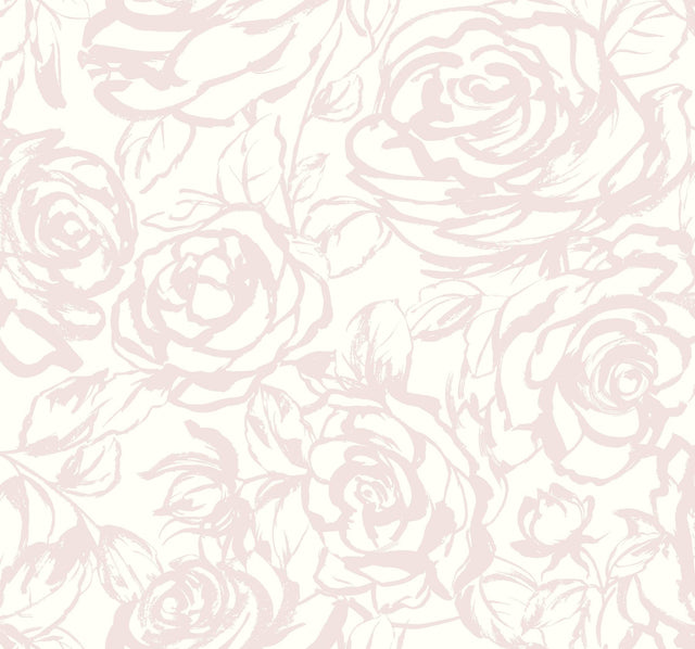 A-Street Prints Flowers Light Pink Wallpaper