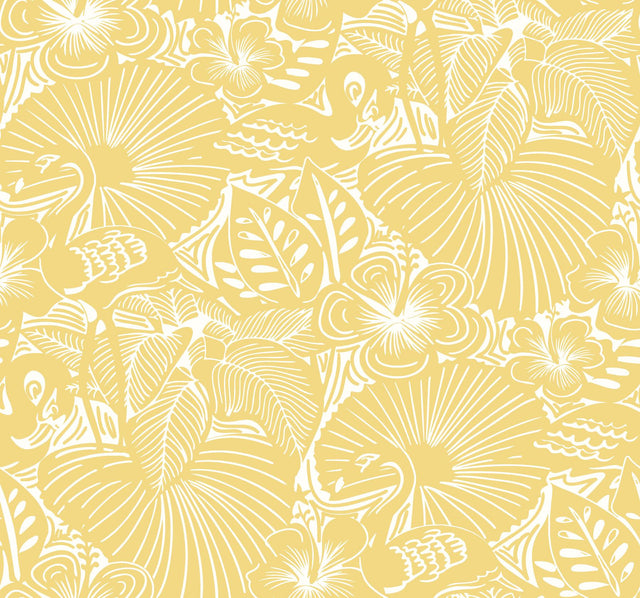 A-Street Prints Animals Yellow Wallpaper