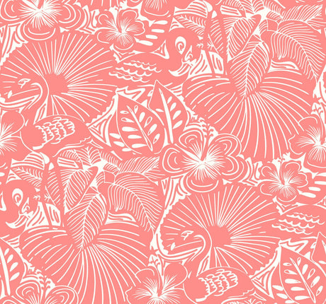 A-Street Prints Animals Coral Wallpaper