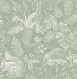 Brewster Home Fashions Animals Green Wallpaper