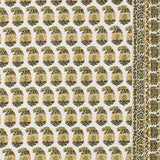 Schumacher Terry Ochre & Green Fabric