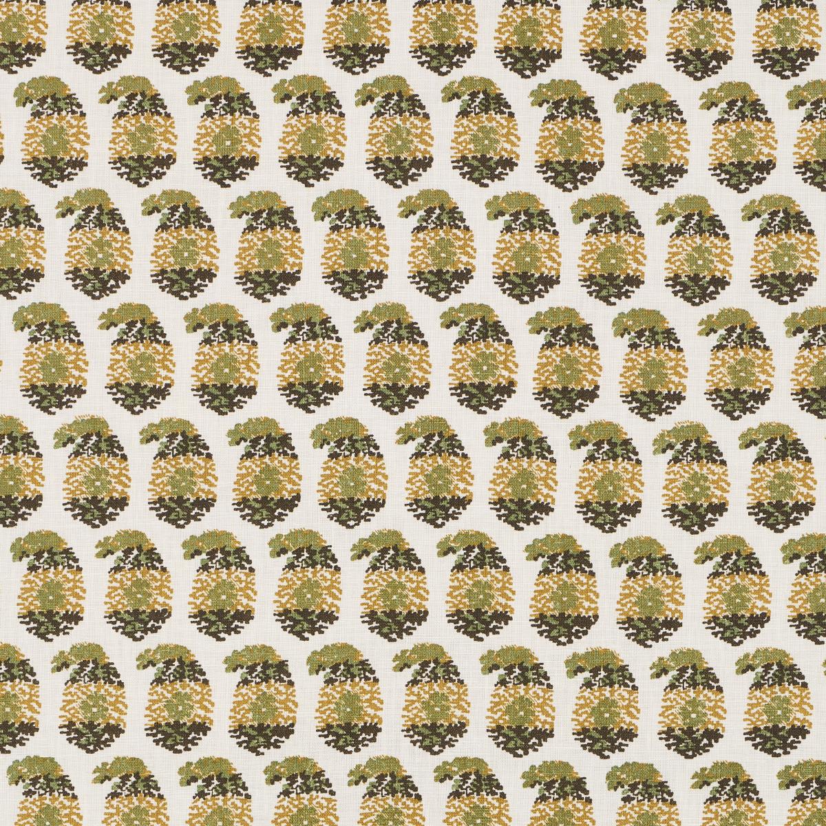 Schumacher Terry Ochre & Green Fabric