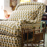 Schumacher Terry Ochre & Green Fabric